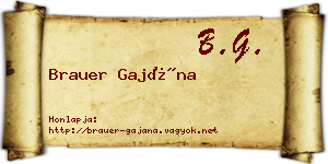 Brauer Gajána névjegykártya